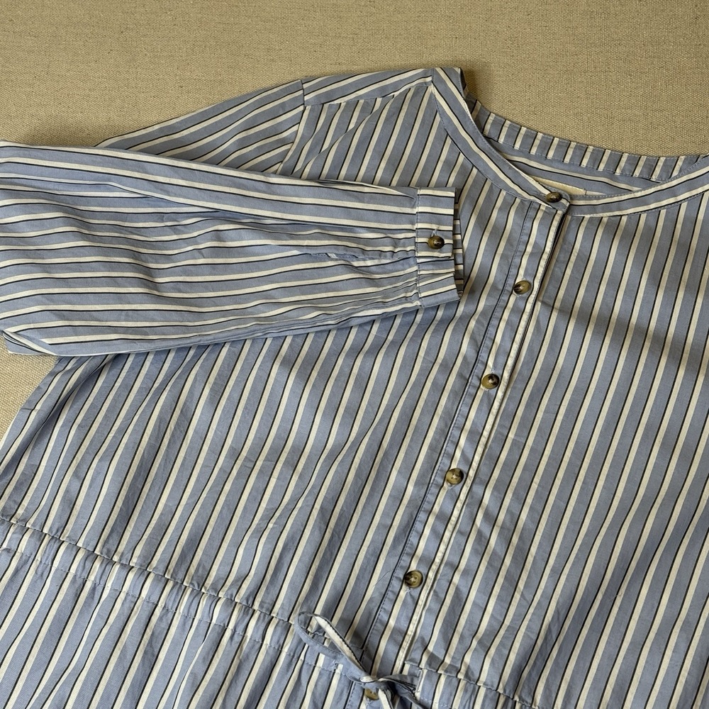 C‎ and C California Women's Blue Long Sleeve Defined Waist Shirt Dress Size XL